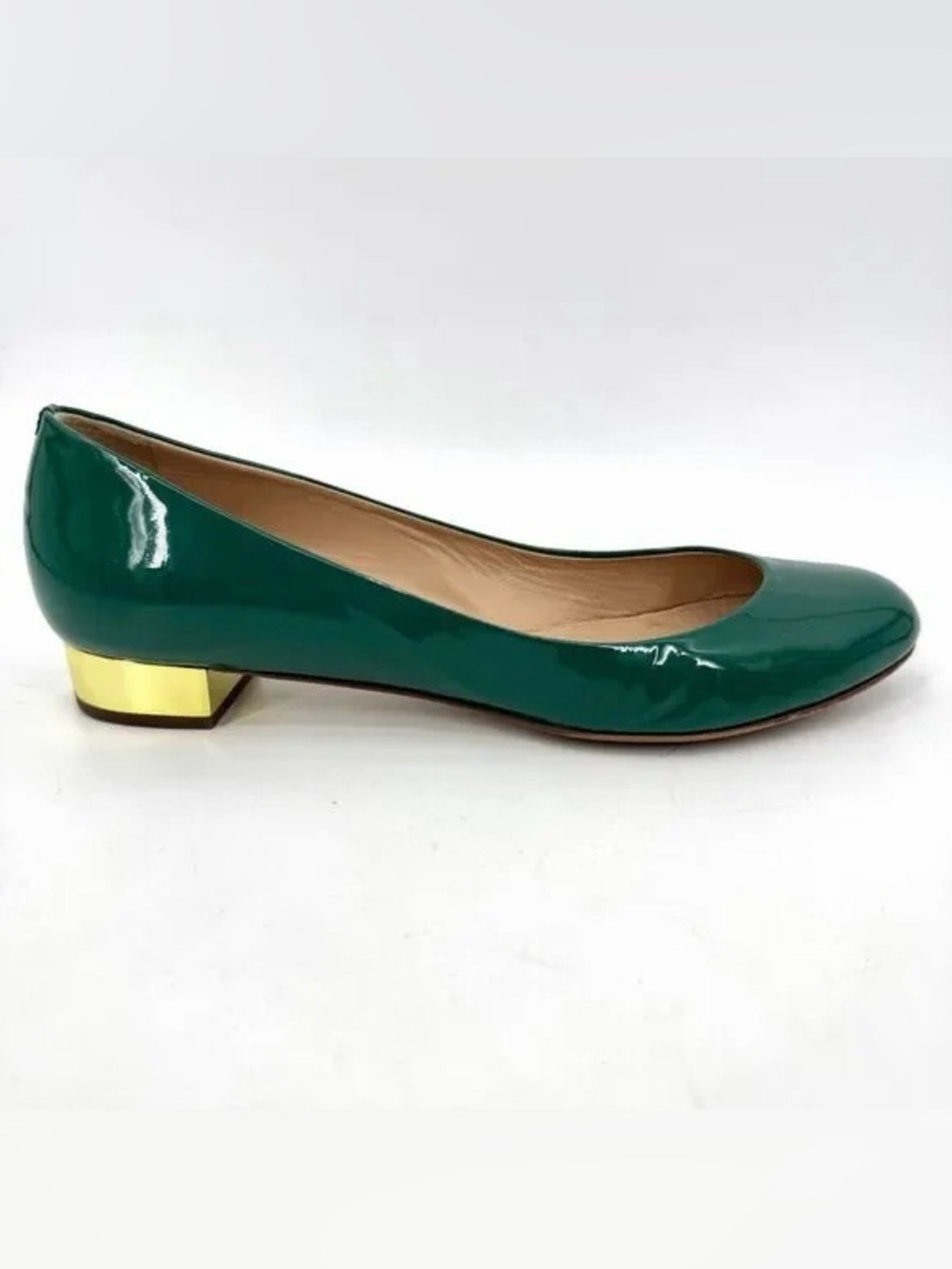 J. Crew Janey Green Patent Leather Ballet Flats Shoes Size 7.5